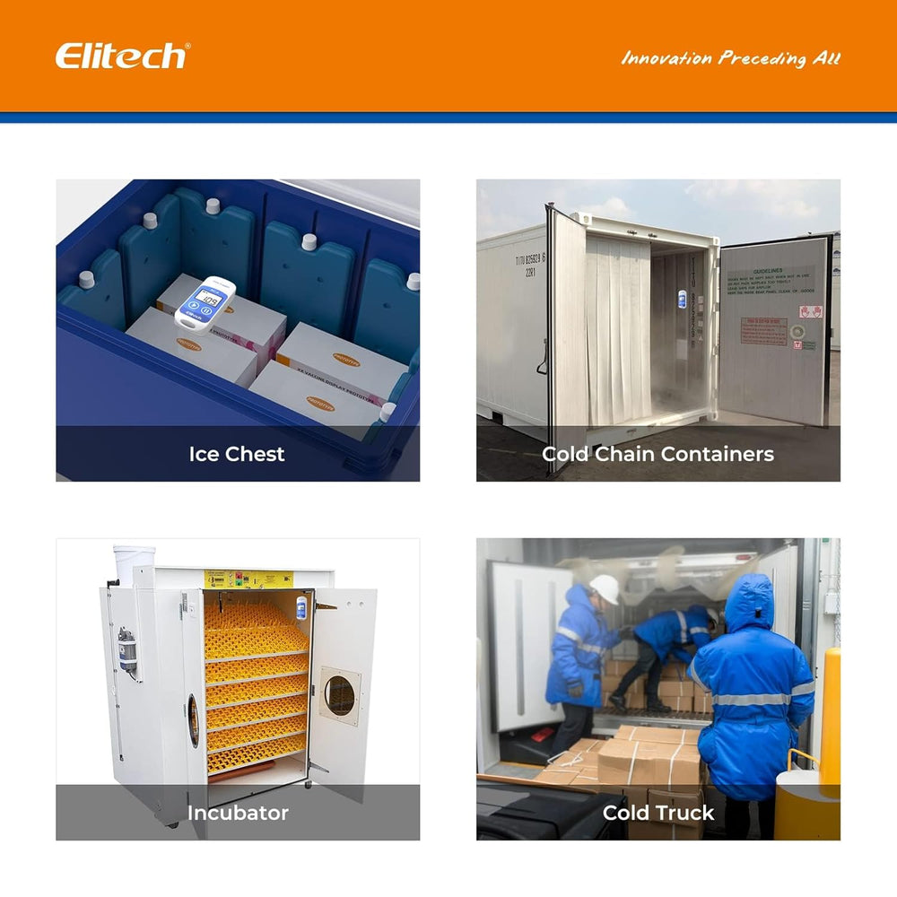 Real Instruments Elitech RC-5 High-Precision Temperature and Humidity Data Logger with Wide Measurement Range, USB Connectivity, Large Data Storage Capacity, LCD Display, Long Battery Life for Cold Chain, Food, Medical & Industrial Monitoring Applications