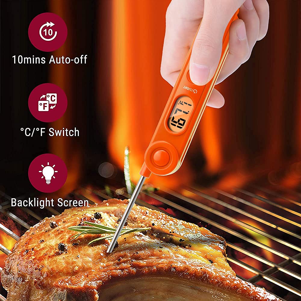 ThermoPro TP03B Digital Instant Read Meat Thermometer Kitchen Cooking Food Candy Thermometer with Backlight and Magnet for Oil Deep Fry BBQ Grill Smoker Thermometer