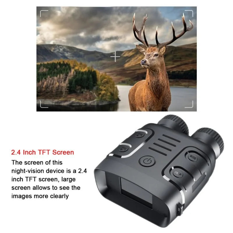 Real Instruments Night Vision Goggles R18 Digital Binoculars 2.4'' 1080p Photo & Video Infrared Night-Visions Device 5X Day Night Use Photo Video Taking Digital Zoom for Hunting