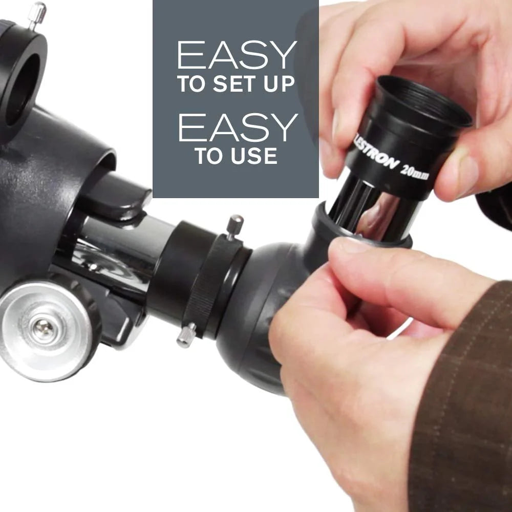 Celestron 70AZ Achromatic Refractor Telescope with 70mm Aperture, 700mm Focal Length, Altazimuth Mount, and Adjustable Aluminum Tripod for Beginner Astronomers and Terrestrial Viewing
