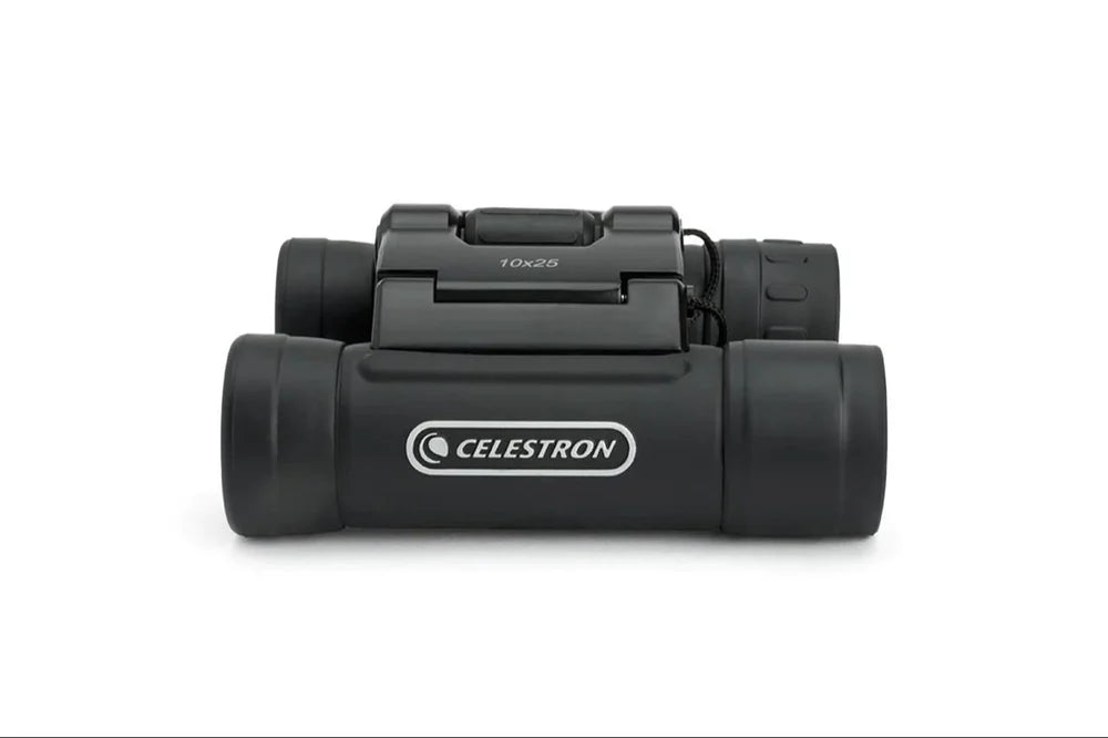 Celestron UpClose G2 10x25 Compact Roof Prism Binoculars with Multi-Coated Optics, Lightweight Water-Resistant Design, Durable Rubber Armor Coating, Central Focusing Mechanism, Right Eyepiece Diopter Adjustment, and Wide Field of View