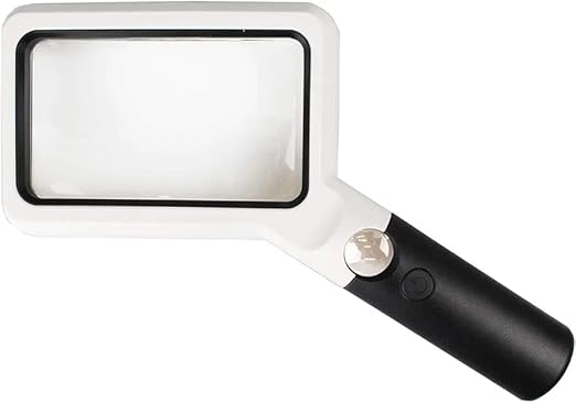 Real Instruments Magnifying Glass 2X with 6X Inset Lens, 5 LED Illumination, Large 110mm Optical-Grade Acrylic Lens, Ergonomic Handle, Anti-Scratch Coating, and Portable Design for Reading, Inspection, and Precision Tasks – Model 10863