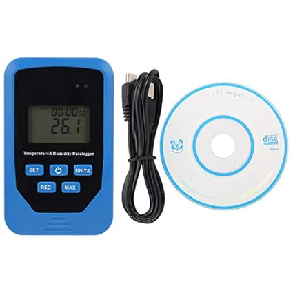 Real Instruments Mini USB Humidity Temperature Data Logger RH Temp Datalogger Recorder Humiture Recording Meter with Heat Index and Dew Point Test 80,000 Record Capacity, TS-99