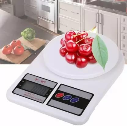 Real Instruments Weighing Scale SF-400, Digital Kitchen Weighing Scale 0.1Gm to 10 Kg Portable Weighting Machine for Home Electronic Food Weight Machine Lcd Black Display Measuring Cooking Vegetable Fruit Food Weighing Machine