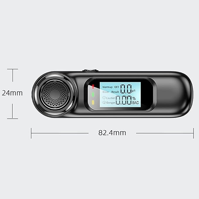 Real Instruments Digital LCD Display Breathalyzer Alcohol Tester Potable Traffic Police Safety Alcohol Detector Battery Power Hand-Hold Professional BAC Tracker