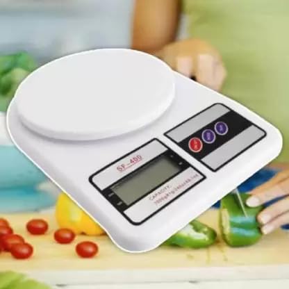 Real Instruments Weighing Scale SF-400, Digital Kitchen Weighing Scale 0.1Gm to 10 Kg Portable Weighting Machine for Home Electronic Food Weight Machine Lcd Black Display Measuring Cooking Vegetable Fruit Food Weighing Machine