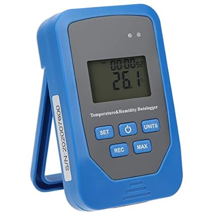 Real Instruments Mini USB Humidity Temperature Data Logger RH Temp Datalogger Recorder Humiture Recording Meter with Heat Index and Dew Point Test 80,000 Record Capacity, TS-99