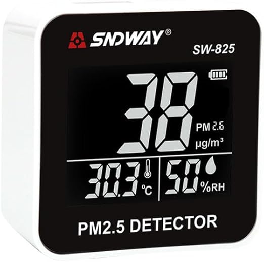 Real Instruments SW-825 Digital Air Quality Monitor Laser PM2.5 Detector Gas Temperature Humidity Monitor, AQM-13