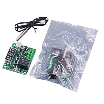Real Instruments High-Precision W1209 Digital Temperature Controller with Adjustable Thermostat, LED Display, Wide Temperature Range, Relay Output and User-Friendly for Heating & Cooling Applications in DIY Projects, Incubators & Thermostatic Devices