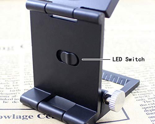 Real Instruments 10X Metal Folding Pocket LED with Scale Magnifying Glass Magnifiers Microscope Jewelry, Watch, Mobile Repair Loupe Magnifier Zinc Alloy Material - Model TH9005B