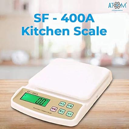 Real Instruments Weighing Scale SF-400A, Digital Weight Machine for kitchen with 10 kg Capacity, 1 g Accuracy, Tare Function, Kitchen Weighing Scale for Shop, Electronic Weight Machine Ideal for Health, Diet.