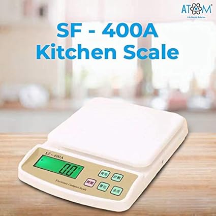 Real Instruments Weighing Scale SF-400A, Digital Weight Machine for kitchen with 10 kg Capacity, 1 g Accuracy, Tare Function, Kitchen Weighing Scale for Shop, Electronic Weight Machine Ideal for Health, Diet.