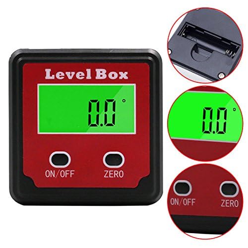 Real Instruments Mini Digital Angle Finder, LCD Backlit Display Automatic Shutdown High Accuracy Portable Angular Measurer Inclinometer Rust Prevention 4x90 Degree Magnet For Home Decorating (DC125)