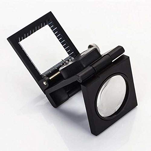 Real Instruments 10X Metal Folding Pocket LED with Scale Magnifying Glass Magnifiers Microscope Jewelry, Watch, Mobile Repair Loupe Magnifier Zinc Alloy Material - Model TH9005B