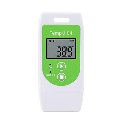 Real Instruments TempU04 USB Digital Temperature and Humidity Data Logger Temperature Monitor with 32000 Points Recording Multiuse Reusable Thermometer For Temperature Monitoring, Food Applications, Storage, Refrigerators - TempU04