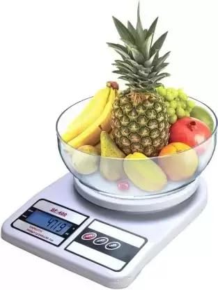 Real Instruments Weighing Scale SF-400, Digital Kitchen Weighing Scale 0.1Gm to 10 Kg Portable Weighting Machine for Home Electronic Food Weight Machine Lcd Black Display Measuring Cooking Vegetable Fruit Food Weighing Machine