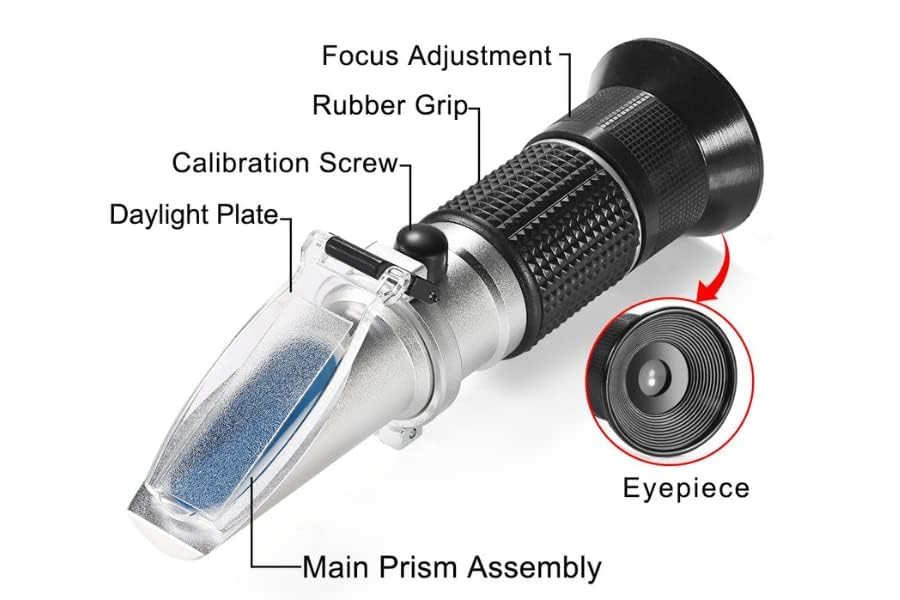 Real Instruments 0 To 55% Brix Refractometer For Fruit Juice Dual Scale Automatic With ATC