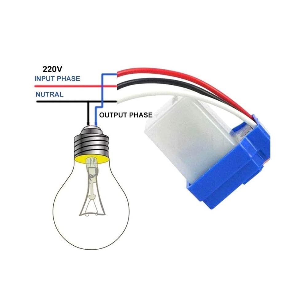 Real Instruments Photocell Day Night Sensor Photo Control Sensor Automatic Street Light Lighting Switch Photocell Photoswitch 10A 220V (AS-10 Square)