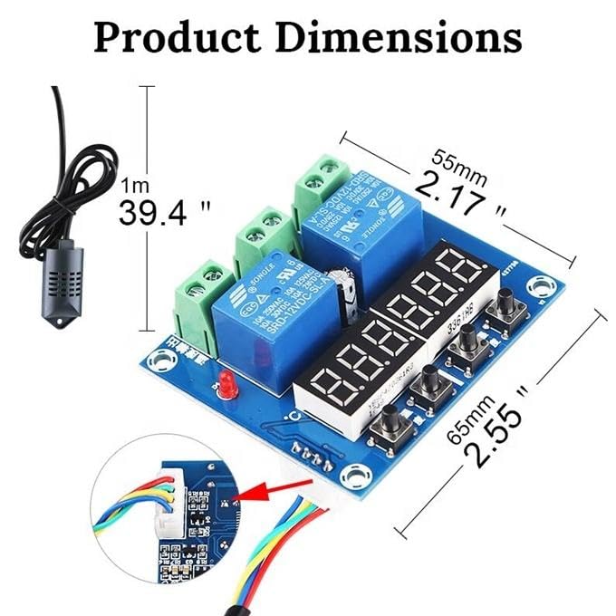 Real Instruments XH-M452 Temperature Humidity Controller module digital display word high precision double output automatic constant temperature For Incubator