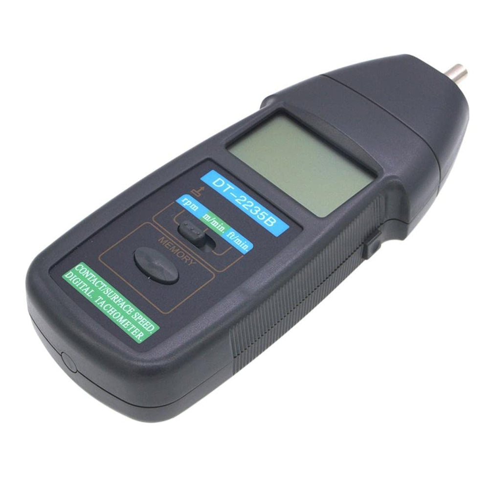Real Instruments High-Precision Digital Tachometer DT-2235B with Contact & Non-Contact RPM Measurement, Laser Targeting, Max/Min/Average Function, Wide RPM Range of 2-99,999, Large LCD Display with Backlight, Data Hold & Auto Shut-Off, DT-2235B