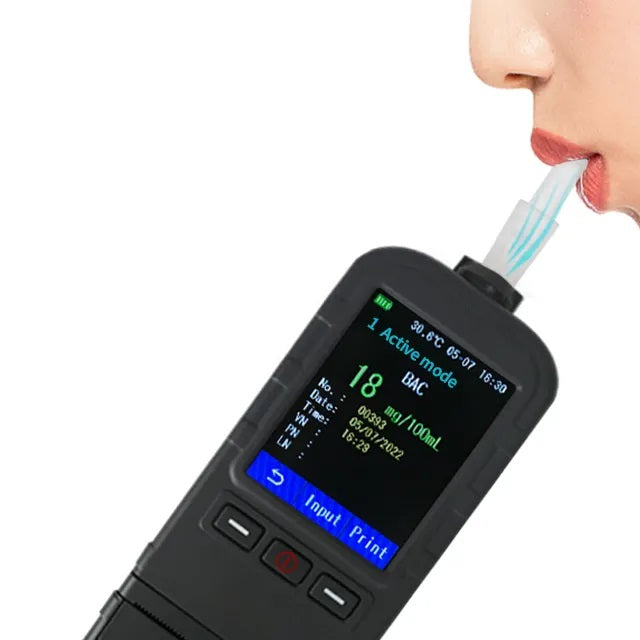 Real Instruments AlcoEasy A50 Digital Alcohol Breath Analyzer with Advanced Fuel Cell Sensor Technology, 2.8-Inch Full Graphic TFT Touch Screen Display, Integrated Thermal Printer, 20,000 Test Memory Capacity & Dual Active/Passive Measurement Modes, AT-22