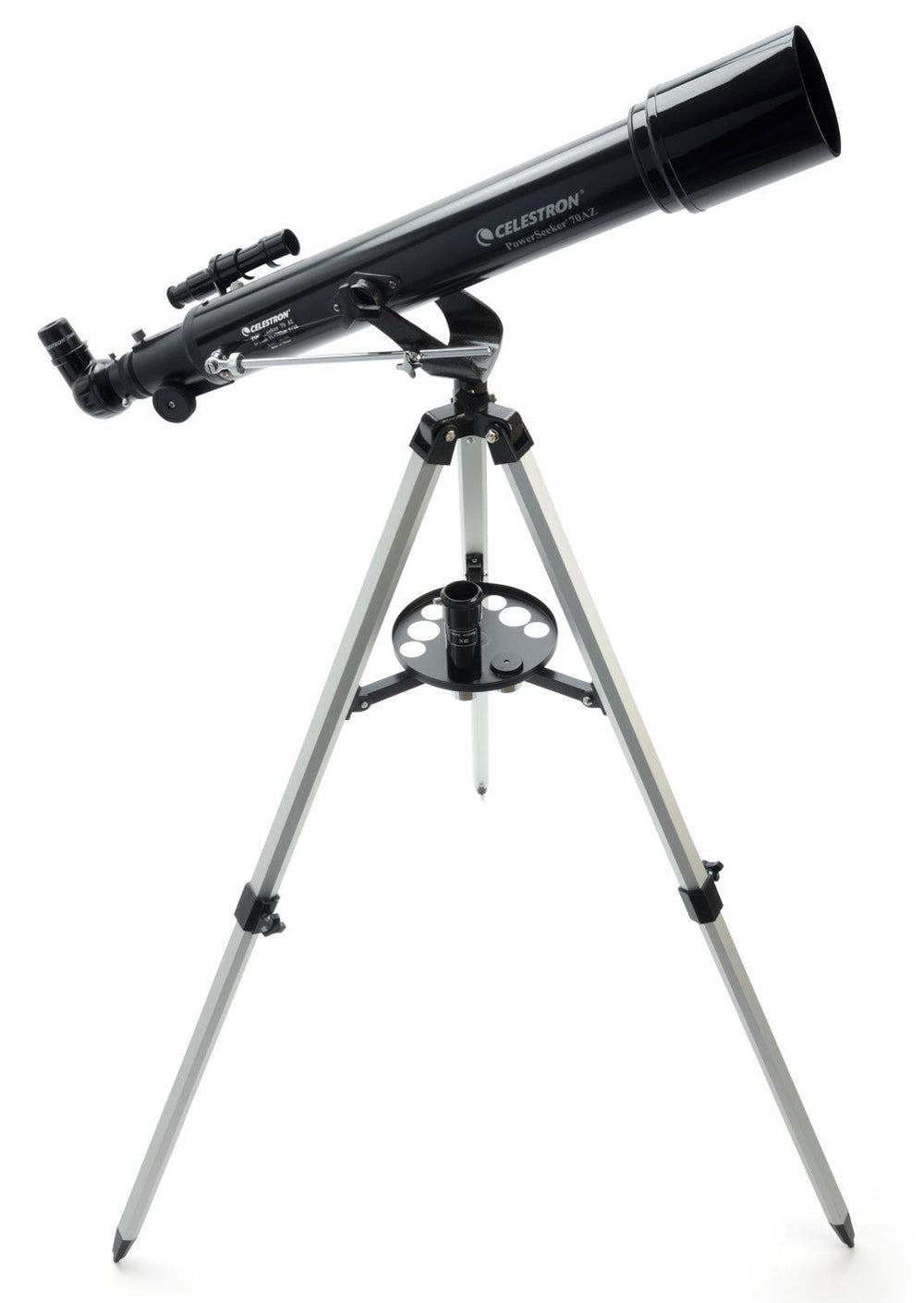 Celestron 70AZ Achromatic Refractor Telescope with 70mm Aperture, 700mm Focal Length, Altazimuth Mount, and Adjustable Aluminum Tripod for Beginner Astronomers and Terrestrial Viewing