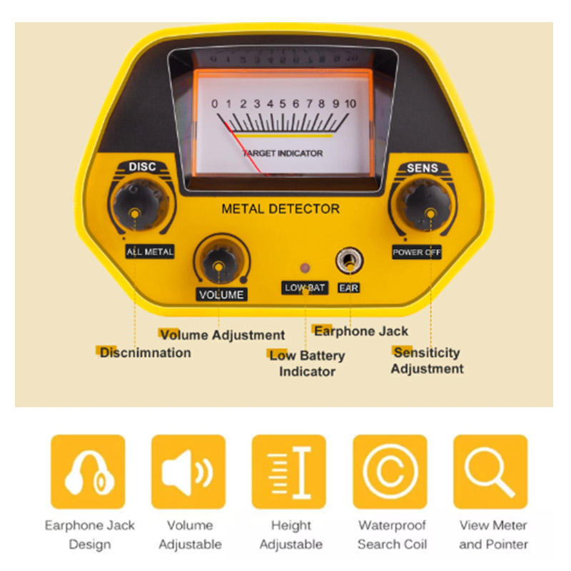 Real Instruments MD-5090 Professional Underground  Metal Detector – High Sensitivity with Analog Target Indicator, Adjustable Discrimination & Waterproof Coil – Ideal for Treasure Hunting, Coins, Relics & Jewelry
