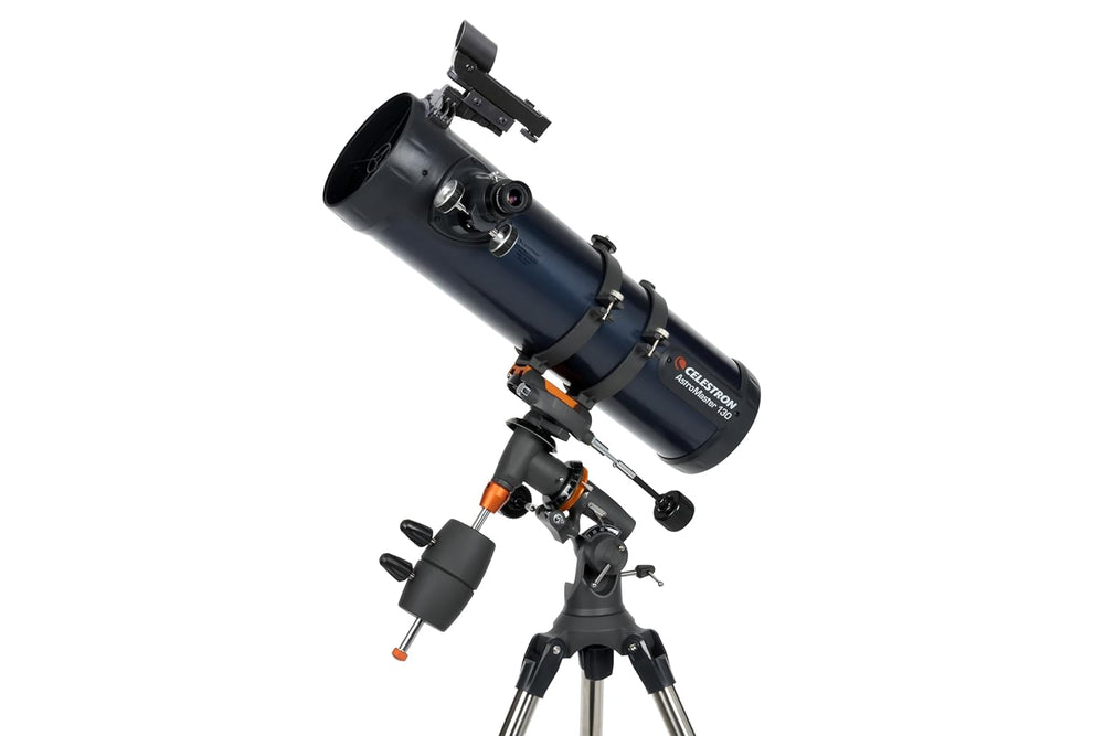 Celestron AstroMaster 130EQ 130mm (5.1-inch) Newtonian Reflector Telescope with Manual German Equatorial Mount, 650mm Focal Length, Dual Eyepieces (20mm & 10mm), StarPointer Finderscope, Adjustable Steel Tripod, and Full Accessory Tray