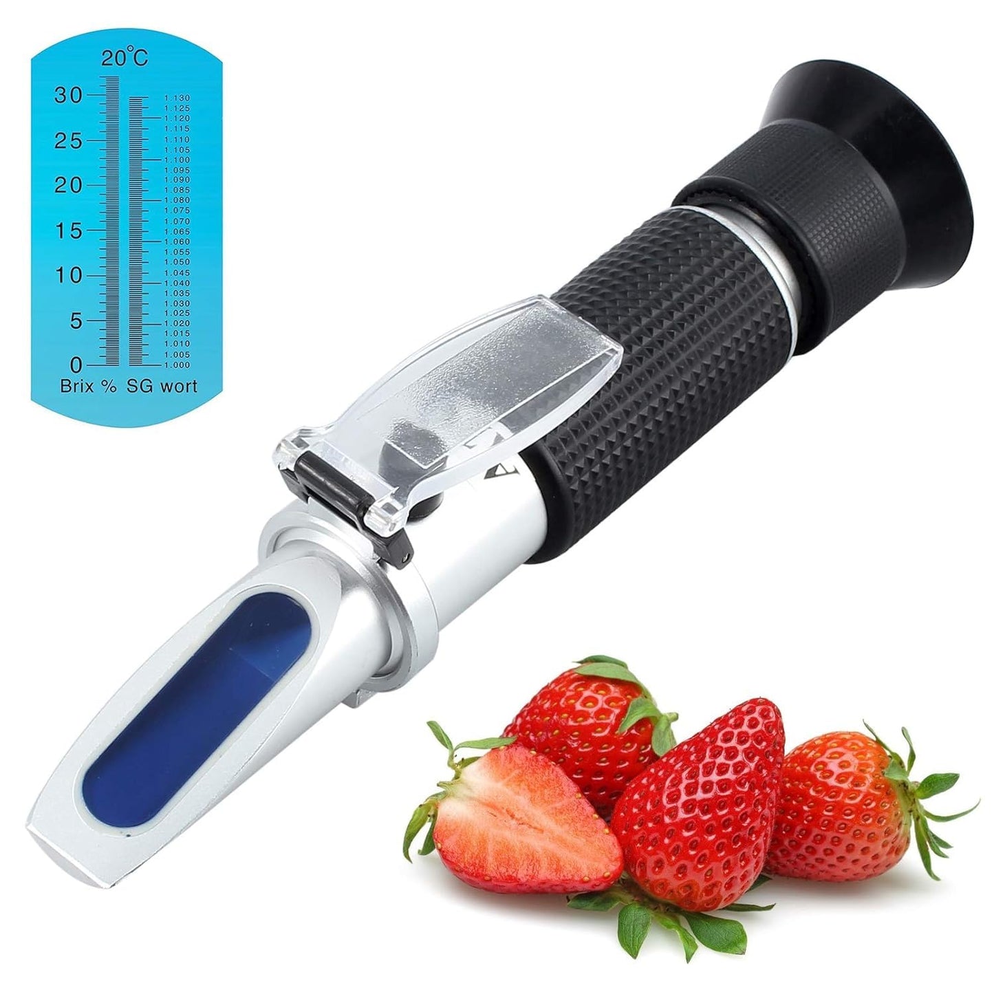 Real Instruments 0 To 32% Handheld Brix Refractometer Portable Brix Reader Tester For Measuring Sugar Content In Fruit, Saccharimeter Homebrew Beer Wort Wine Making Automatic Temperature Compensation