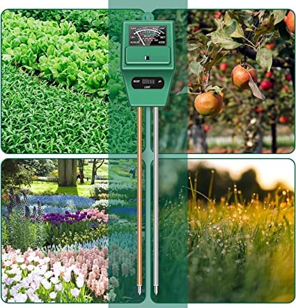 Real Instruments PH Meter for Soil Testing - New 3 in 1 Soil Moisture Sensor, Soil pH Meter for Agriculture & Solar Light Meter, Moisture Meter for Plants, Acidity Tester (SMM-3 (Square))