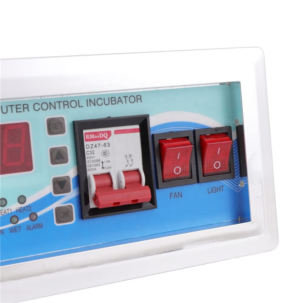 Real Instruments XM-18D Digital Incubator with Precise Temperature & Humidity Control, Automatic Egg Turning, High-Precision Sensors, LCD Display, Alarm System, Energy-Efficient Operation & Programmable Functions for Poultry, Reptile & Bird Egg Hatching