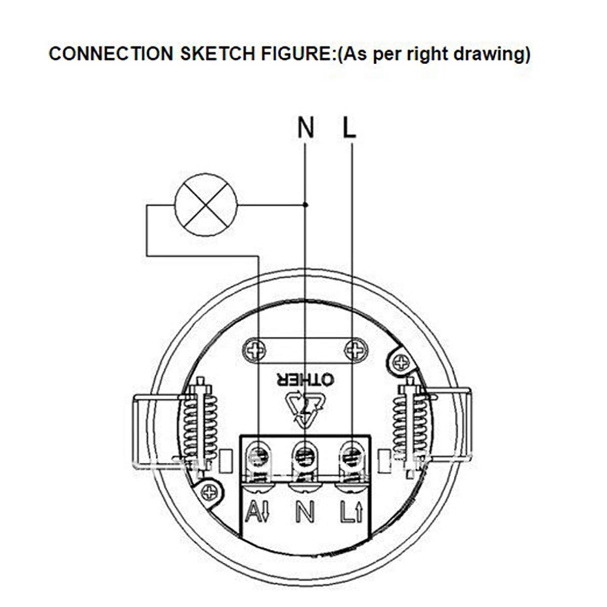 110-240V Infrared Motion Sensor Switch, Recessed Fall PIR Ceiling Motion Sensor Detector Light Switch Adjustable 360 Degree