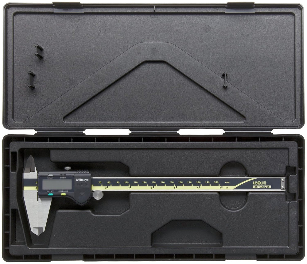 Mitutoyo High-Precision 500-197-20 Digital Vernier Caliper 200mm / 8 inch with Large LCD Display, Stainless Steel Construction, Dual Metric & Imperial Measurement System, Advanced Absolute Scale Technology, Zero Setting Function, VC-10