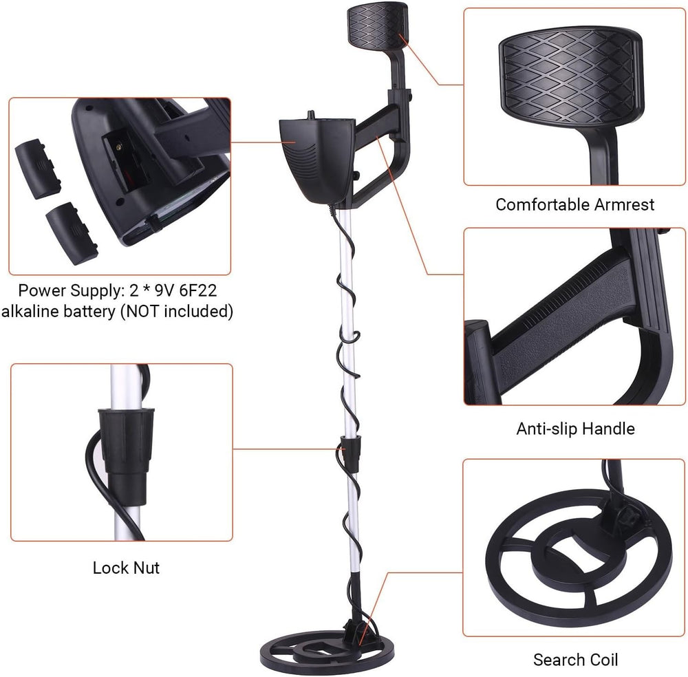 Real Instruments Metal Detector for Adults MD4090 - Treasure Hunting, Gold/Mineral Prospecting, Metal Detection - Digital, Waterproof, High Accuracy