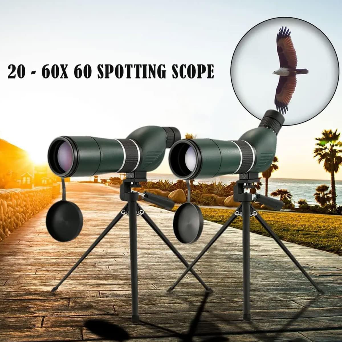 Real Instruments 20-60 X 60 Monocular for Long Distance Powerful Zoom Monocular Telescope with Tripod & Mobile Holder Spotting Scope for Long Distance Wild Photography Star Gazing Hunting-Carry Case