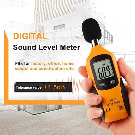 Real Instruments HT 80A Digital Handheld Sound Level Audio Volume Noise Meter Tester Portable Measurement Equipment Decibel Meter Device Single Unit Monitor Pressure LCD Display Measuring 30-130dB