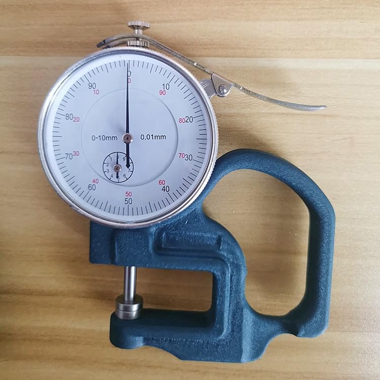 Real Instruments Thickness Gauge Lightweight Dial Thickness Gauge With Thumb Trigger Soft And Thin Materials With LCD Display Inch/Metric, Suitable For Paper/Film/Leather/Wire Thickness Gauge (ATG-01)