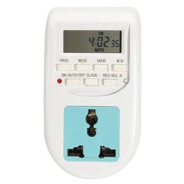 Real Instruments Digital Timer Programmable Timer Switch  (220-240V, 50Hz) LCD Display Digital Timer Switch Multifunctional for Mobile and Laptop Charging, TS-03