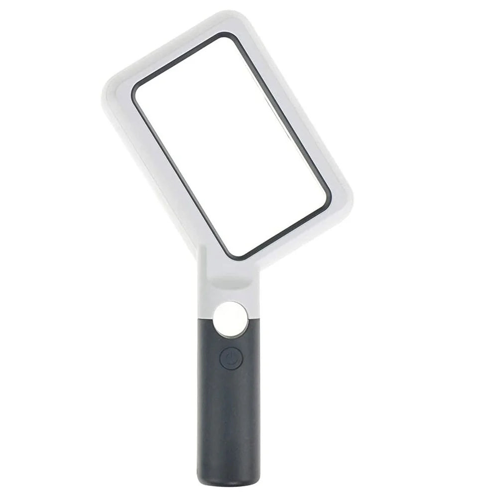 Real Instruments Magnifying Glass 2X with 6X Inset Lens, 5 LED Illumination, Large 110mm Optical-Grade Acrylic Lens, Ergonomic Handle, Anti-Scratch Coating, and Portable Design for Reading, Inspection, and Precision Tasks – Model 10863