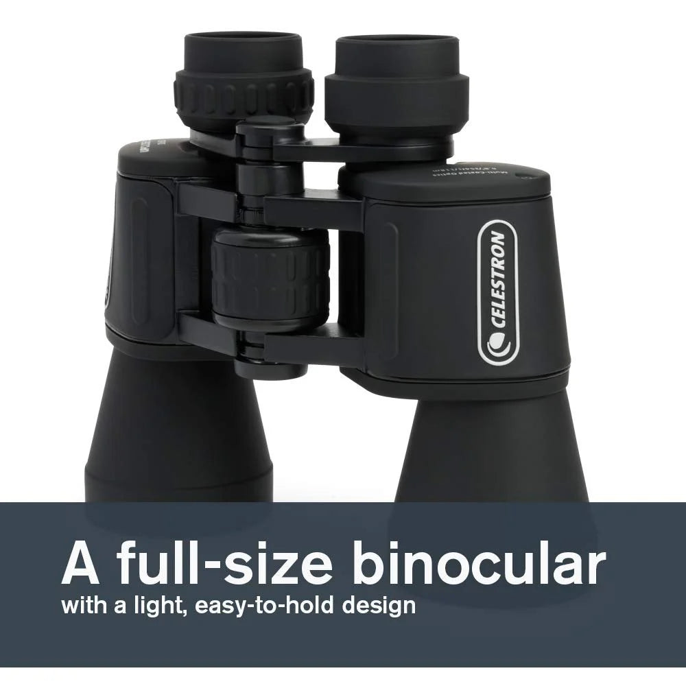 Celestron UpClose G2 10x50 Wide-Angle Porro Prism Binoculars with Multi-Coated Optics, Large 50mm Objective Lenses, Durable Rubber Armor Coating, Water-Resistant, Central Focusing Mechanism, Tripod Adaptability & Diopter Adjustment
