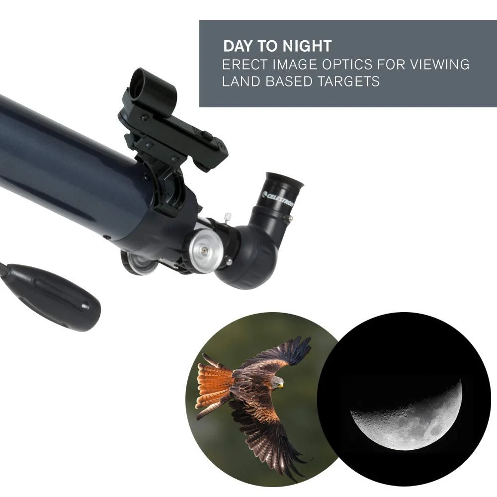 Celestron 70AZ Achromatic Refractor Telescope with 70mm Aperture, 700mm Focal Length, Altazimuth Mount, and Adjustable Aluminum Tripod for Beginner Astronomers and Terrestrial Viewing