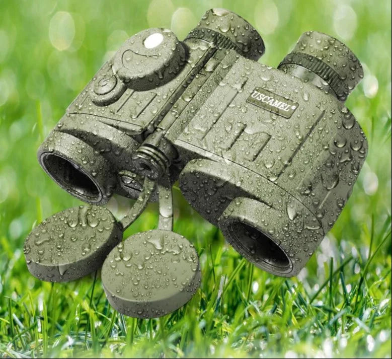 Real Instruments High-Performance 8x30 Military Binoculars US Camel with Fully Multi-Coated Optics, Wide Field of View, Durable Rubberized Armor, Water-Resistant, Central Focus Mechanism, Right Eyepiece Diopter Adjustment for Birdwatching, Wildlife