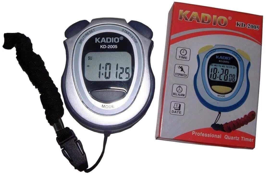 Real Instruments KD-2005 Sports Stopwatch Multi-function Electronic Stopwatch Running imer Waterproof Hand Held LCD Display Chronograph with Date, Time and Alarm Function for Sports Fitness Trainers