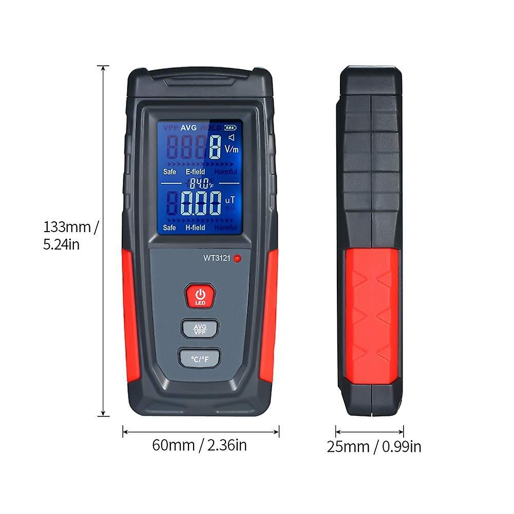 Real Instruments Emf Meter, Electromagnetic Radiation Tester,hand-held Mini Digital Backlight Lcd Emf Detector Sound And Light Alarm Great Tester For Home Emf Inspections, Office, Outdoor (WT3121)