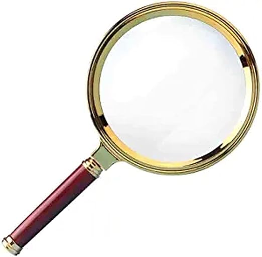 Real Instruments Double Glass 3X High Power Antique Handheld Magnifier Magnifying Glass for Reading, Soldering, jewelries, maps, Great for Gifting (3X, 80MM, Gold + Red)