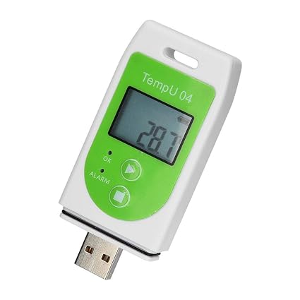 Real Instruments TempU04 USB Digital Temperature and Humidity Data Logger Temperature Monitor with 32000 Points Recording Multiuse Reusable Thermometer For Temperature Monitoring, Food Applications, Storage, Refrigerators - TempU04