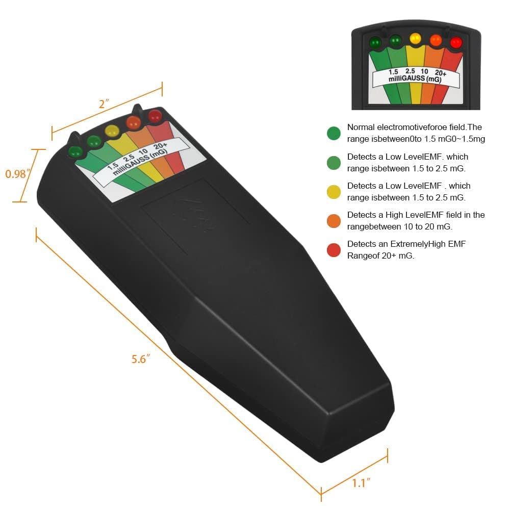 Real Instruments Emf Meter, Electromagnetic Radiation Tester,hand-held Mini Digital Backlight Lcd Emf Detector Sound And Light Alarm Great Tester For Home Emf Inspections, Office, Outdoor (K2)