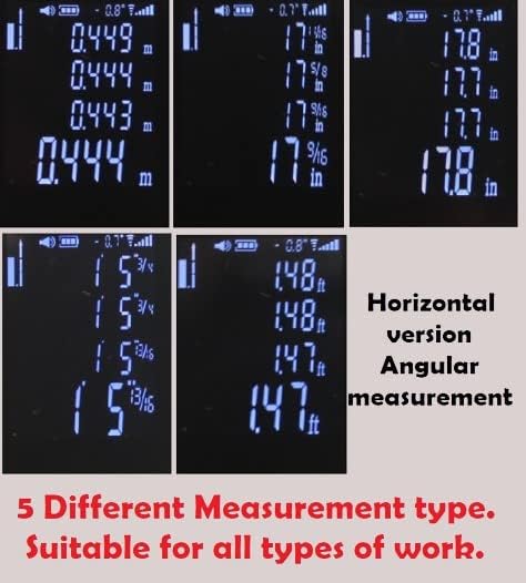 Real Instruments 80 Meters(263 feet) Rechargeable Angular Measure Metal Ultra Mini Compact Laser Distance Meter Range Finder Portable Digital Measuring Device