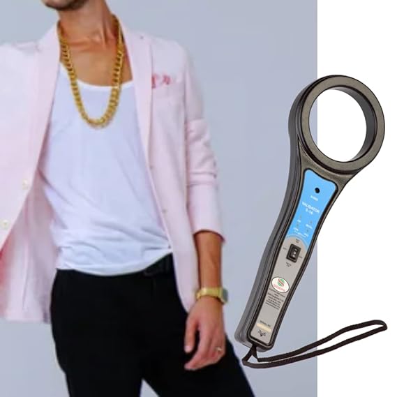 Real Instruments Gold Metal Detector For Detecting Gold On Person Body - Metal Detector For Jewellery Shop - Hand Held Metal Detector Scanner For Security - HHMD Metal Detector Gold Metal Detector Machine, MD-02