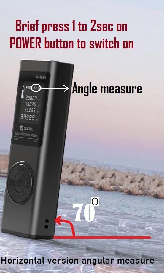 Real Instruments 80 Meters(263 feet) Rechargeable Angular Measure Metal Ultra Mini Compact Laser Distance Meter Range Finder Portable Digital Measuring Device